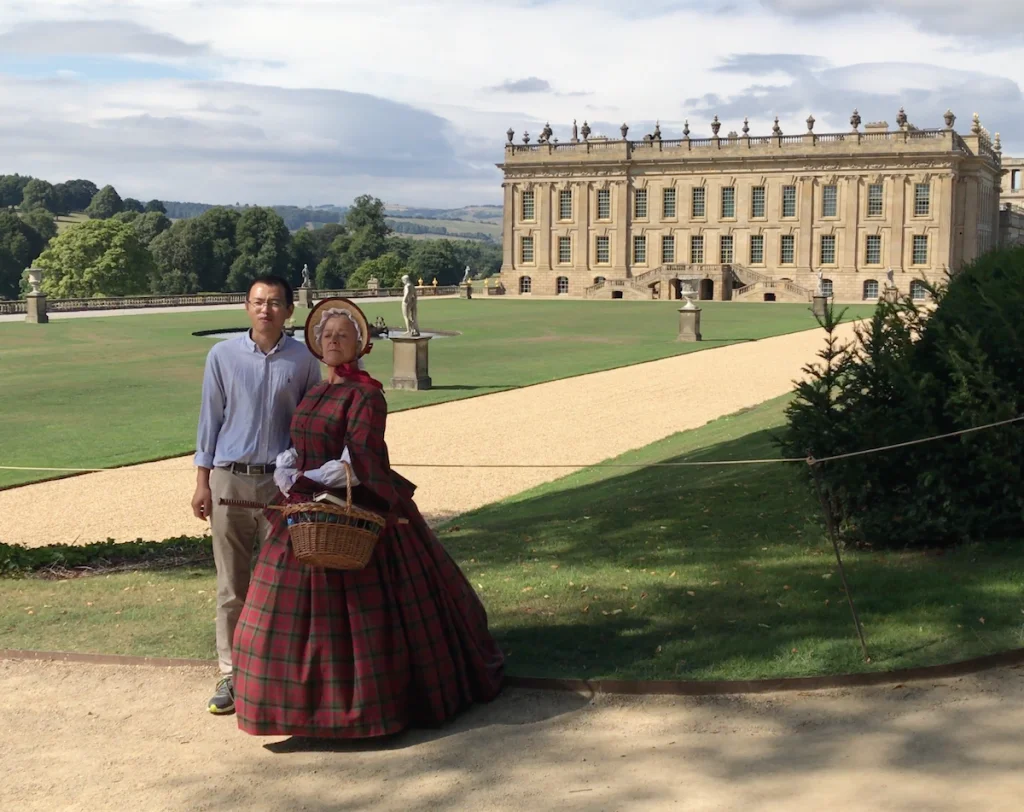 Chatsworth Visitors in front of the house