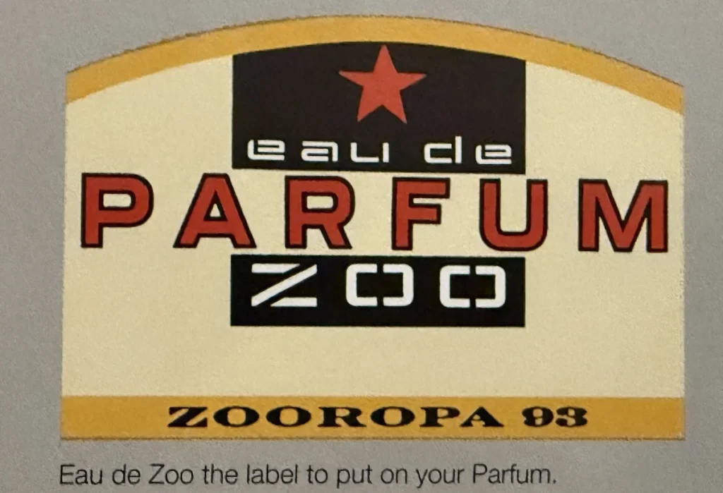 Zoo TV Perfume label