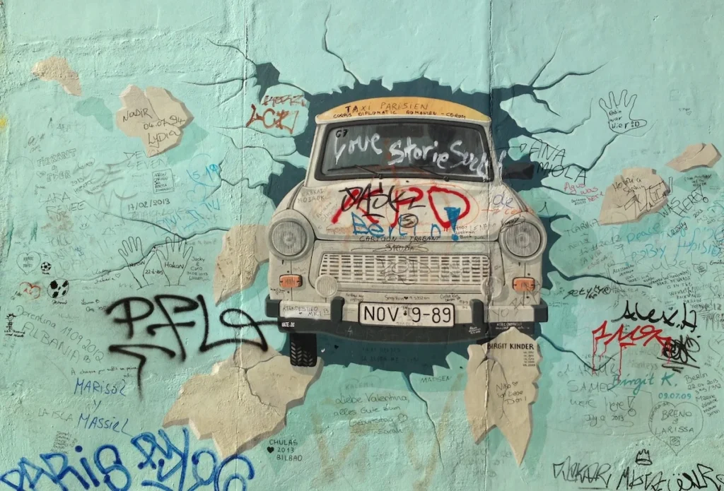 A photograph of the Berlin Wall East Side Gallery near Hansa Studio