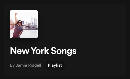 A link to the Spotify New York Songs Playlist