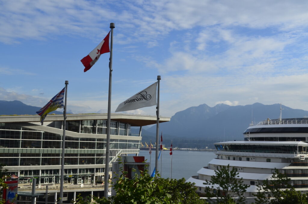 Crystal Symphony seen from the Fairmont Waterfront Vancover 2018