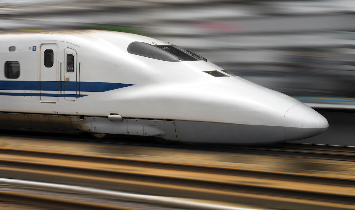 The Bullet Train Shinkansen at Speed