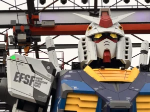 A close up of the Gundam Head in Yokohama