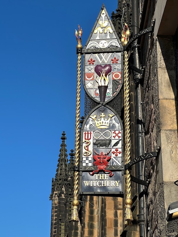 The Edinburgh Witchery Sign with Blue Sky