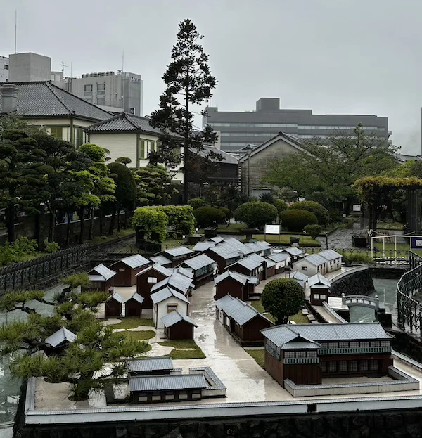 A model of the ancient Nagasaki village for visiting traders