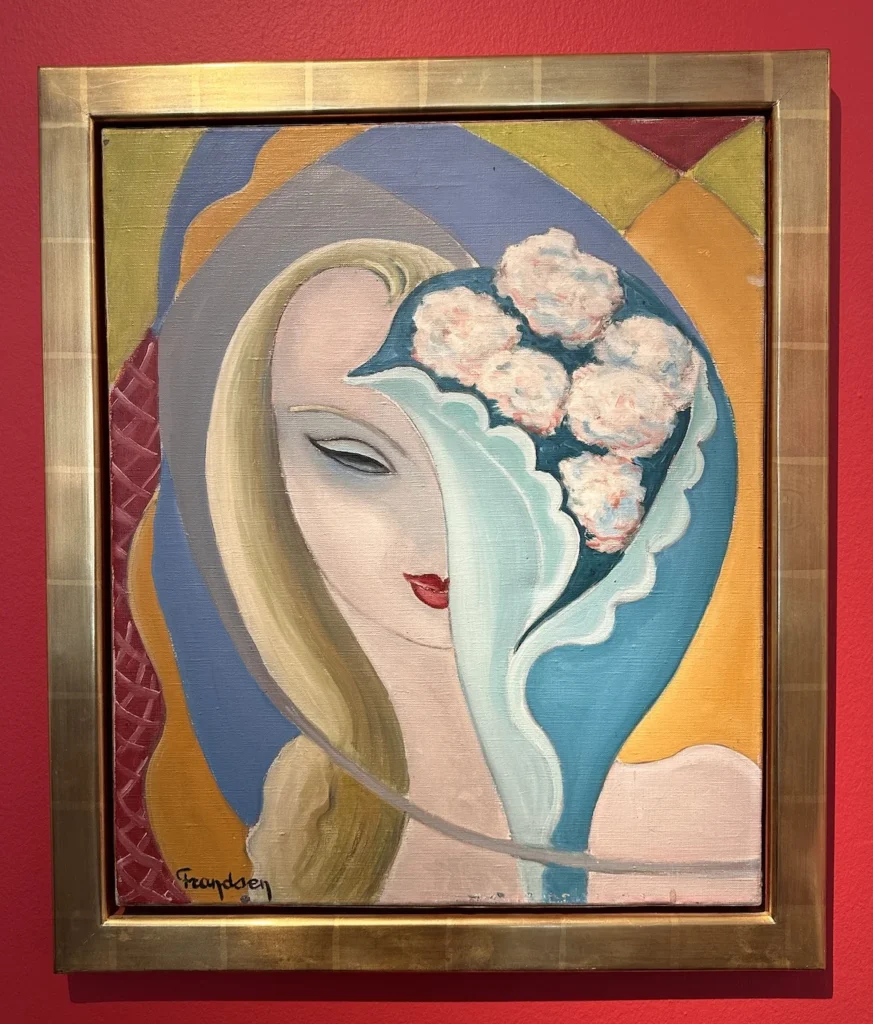 The original artwork for Layla and Associated Love Songs, on display at Christies in London