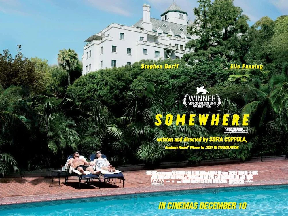 The movie poster for 'Somewhere' shot at the Chateau Marmont