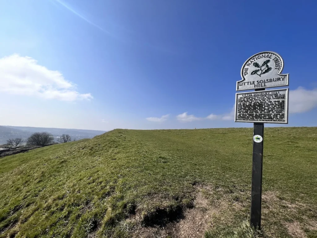 The National Trust Sign indicating Solsbury Hill
