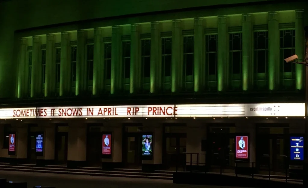 Hammersmith Odeon remembers Prince. April 2016
