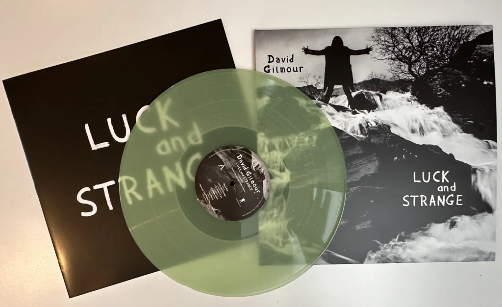 David Gilmour Luck and Strange Album Cover with Bottle Green Vinyl