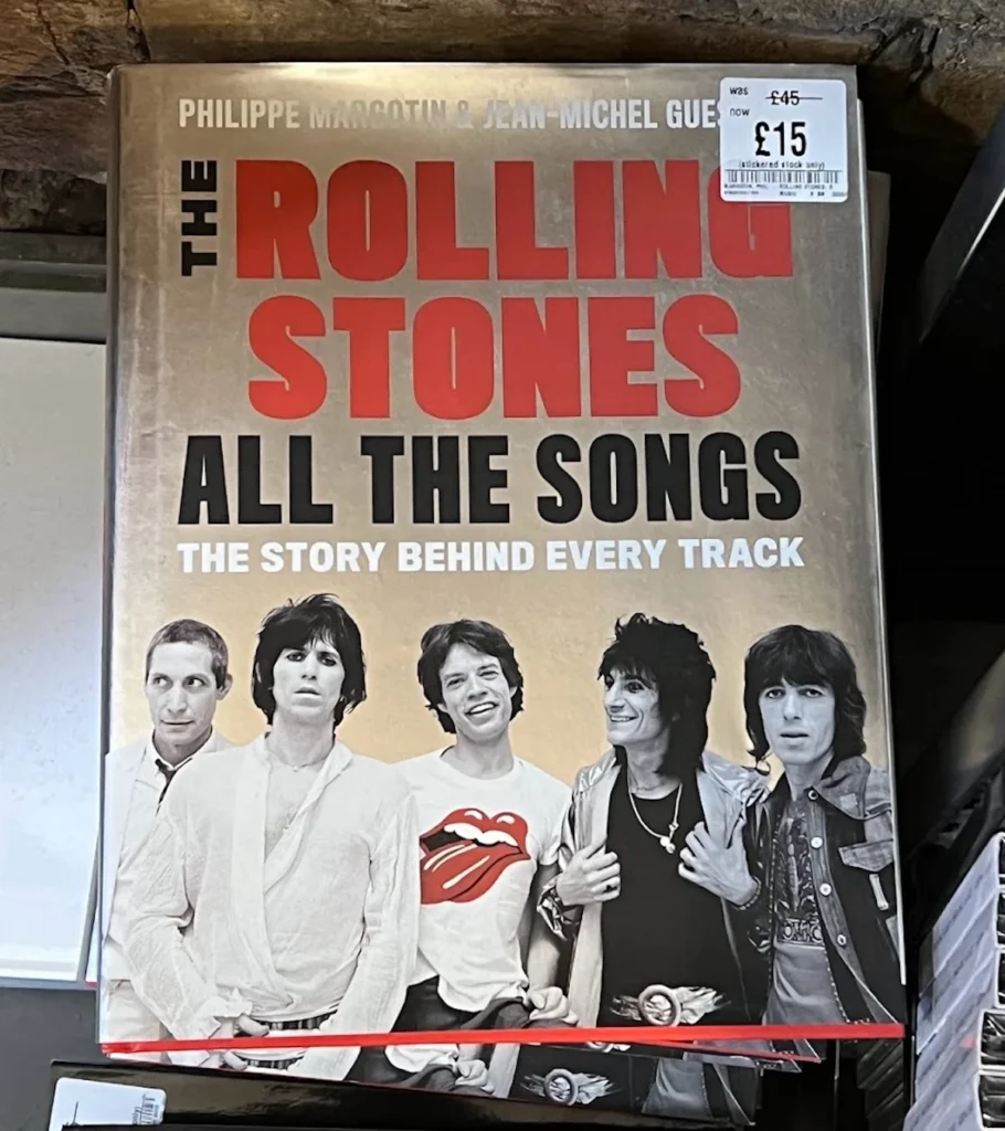 A top down photograph showing the Rolling Stones 'All the Songs'book