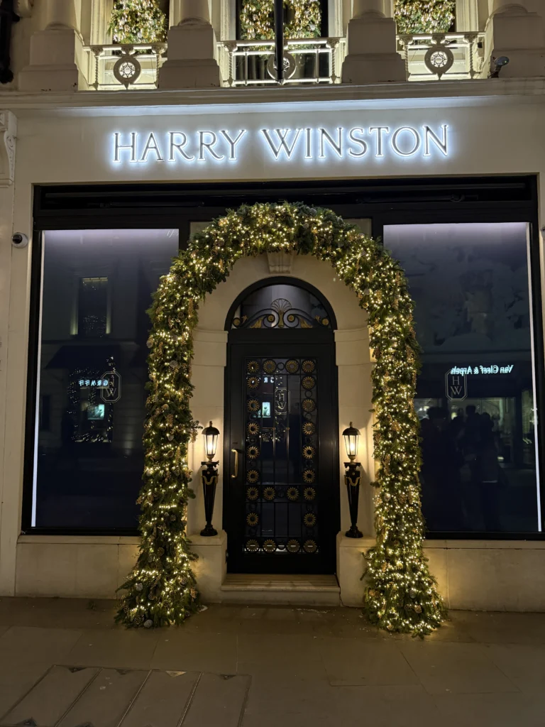 Bond Street Christmas Lights 2024 Harry Winston Store Front