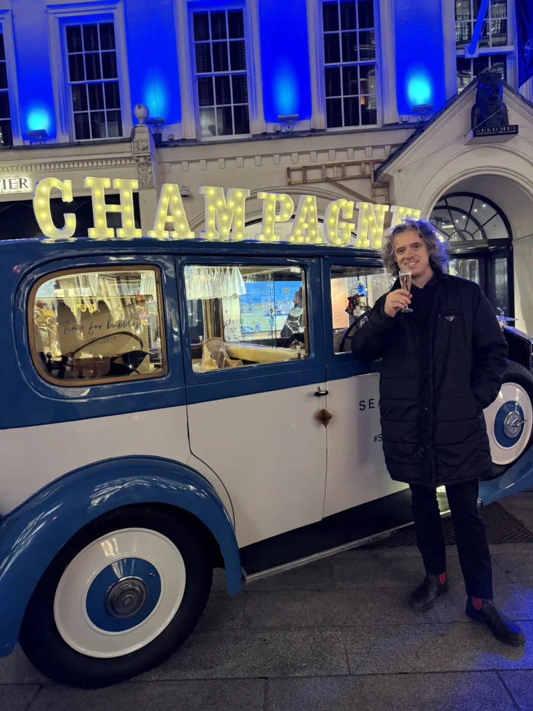 Bond Street Christmas Lights 2024 Jay Drinking Searcys Champagne