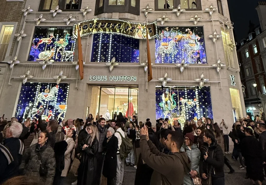 Bond Street Christmas Lights 2024 Louis Vuitton Store Front