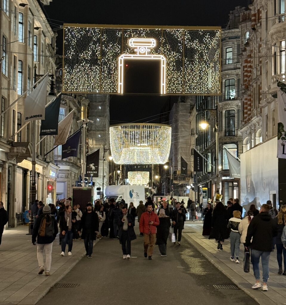 Chanel Bottles above Bond Street Christmas 2024