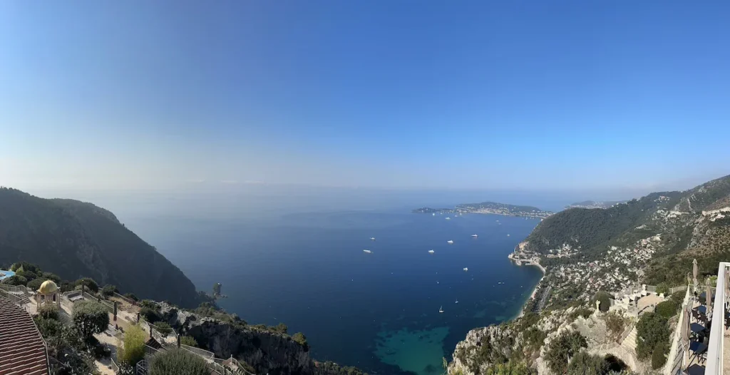 The view from the Chèvre D'Or looking down to the blue sea towards Saint-Jean-Cap-Ferrat