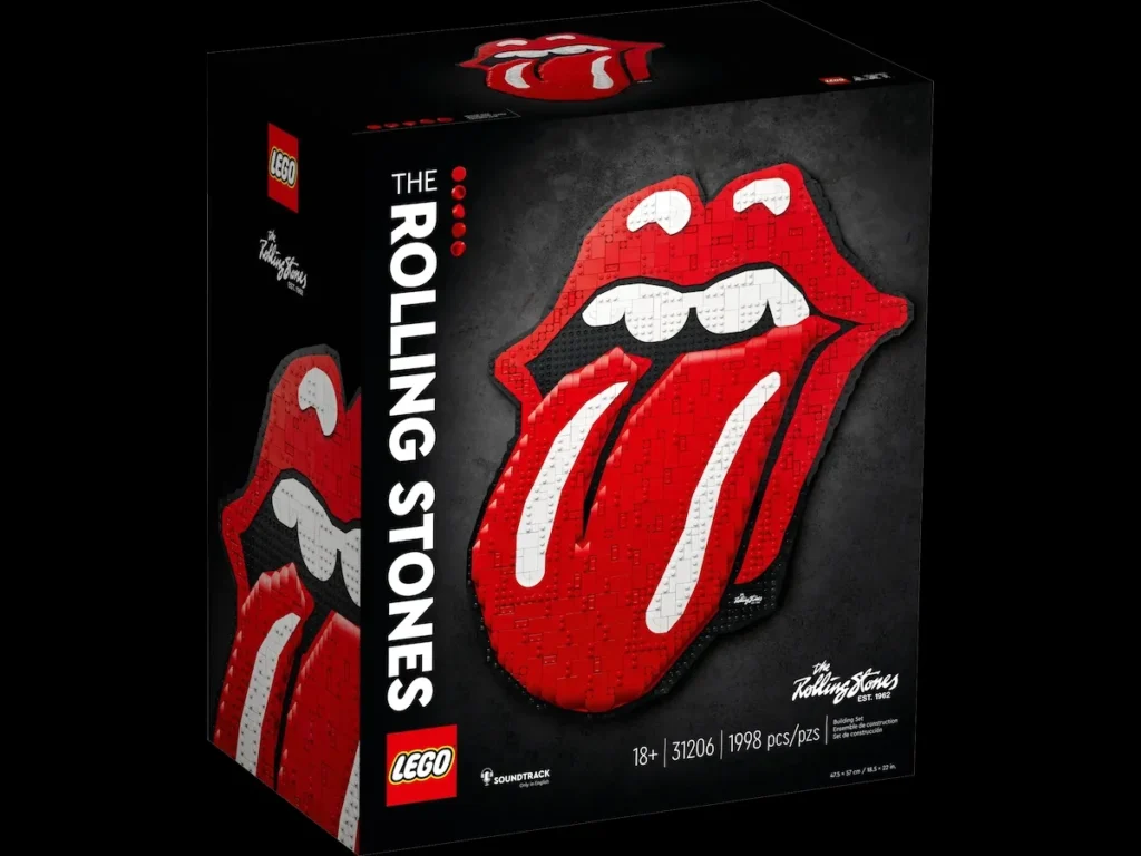 The official box for Legos' Rolling Stones Tongue 