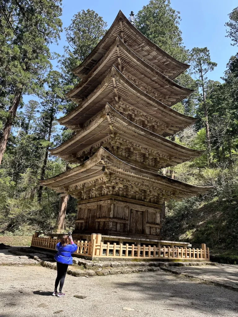 The historic Hagurosan Gojunoto five-story pagoda in Japan,